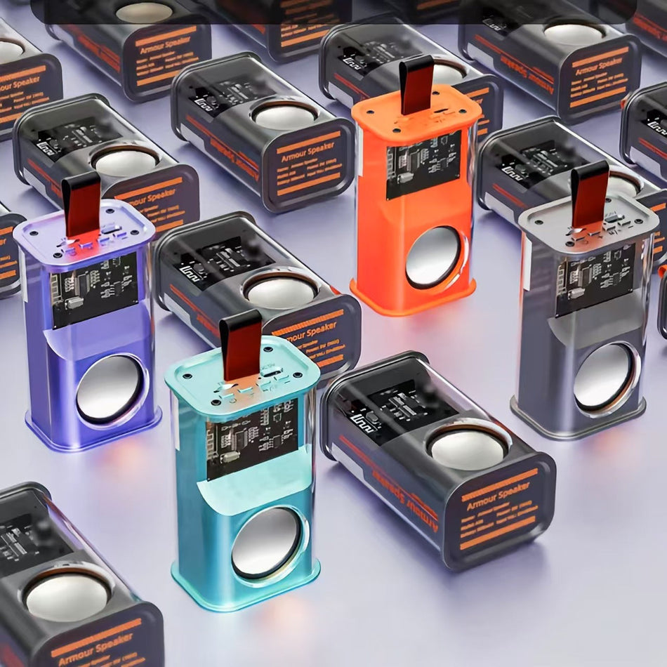 Transparent Mecha Bluetooth Speaker with Bass & Light