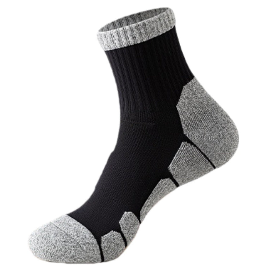 Men's Mid-Calf Marathon Running Socks with Thick Sole