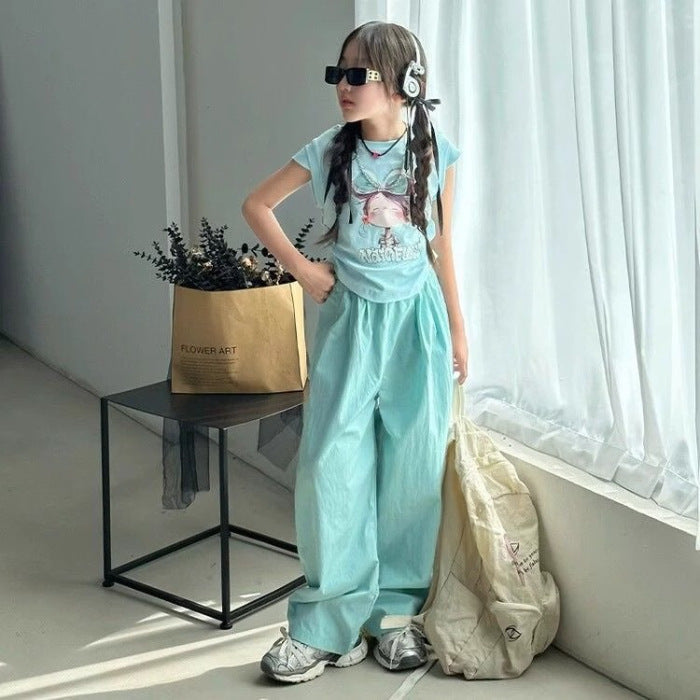 Girls Cartoon Print T-Shirt & Pants Set – Cute Kids Outfit Nepal | Tudoholic