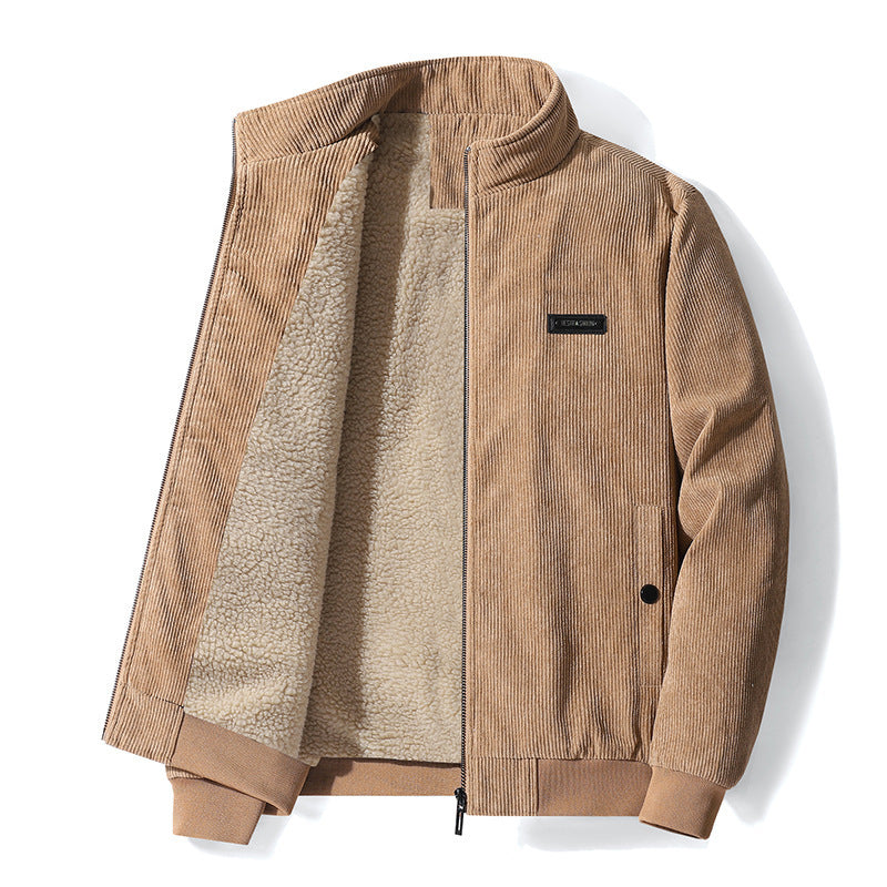 INSTOCK-Men's Corduroy Fleece Jacket ‚ Thickened Lambskin Winter