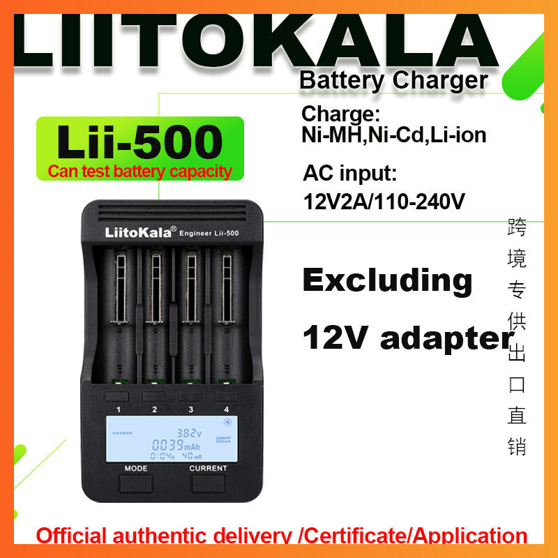 Liitokala Lii-500 18650/26650 Charger – 4-Slot Capacity Tester