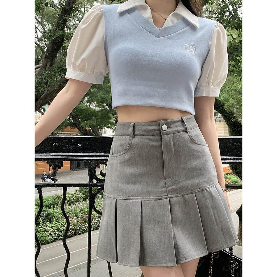 High-Waist A-Line Pleated Skirt – Summer 2026