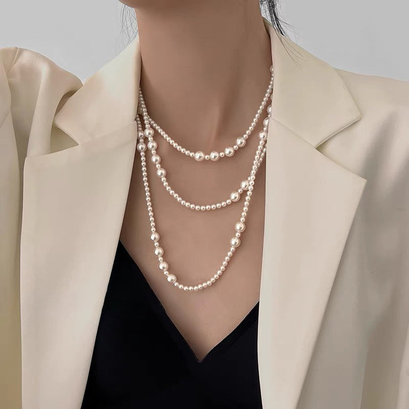 Irregular Long Pearl Necklace – Luxe, French & Minimal