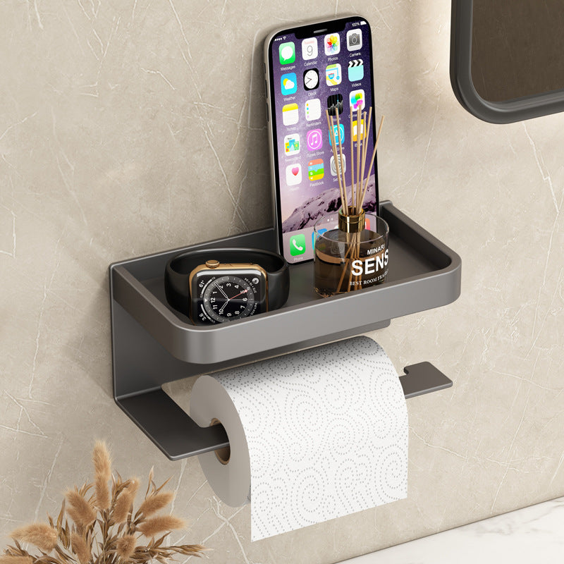 Gun Ash Wall-Mounted Toilet Tissue Box Punch-Free
