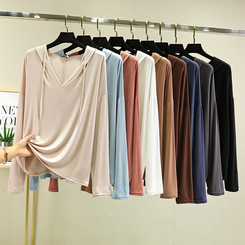 STOCK-Plus-Size Thin Hoodie Long-Sleeve for Women