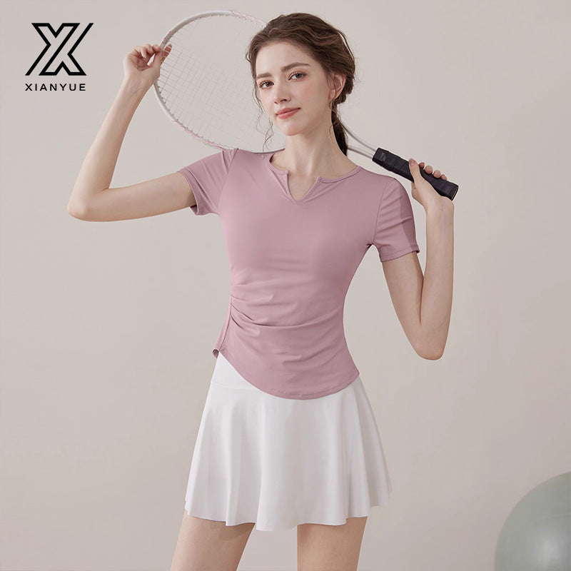 Quick-Dry Yoga Top – Women's Summer Fitness Tee