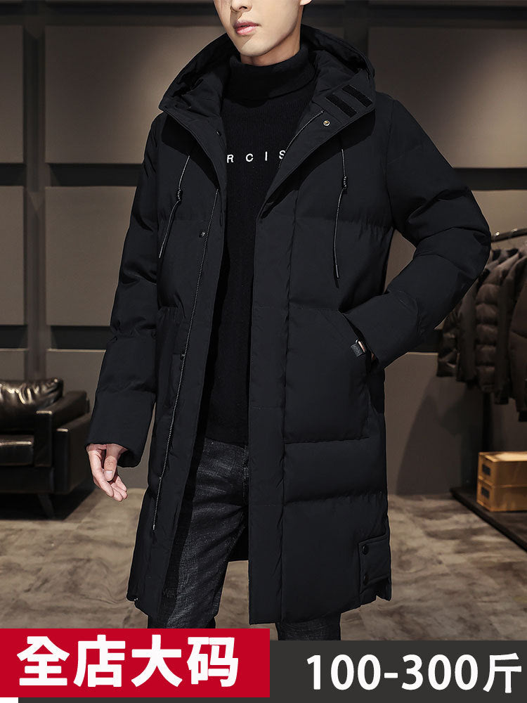 Men’s Mid-Length Hooded Cotton-Padded Winter Jacket