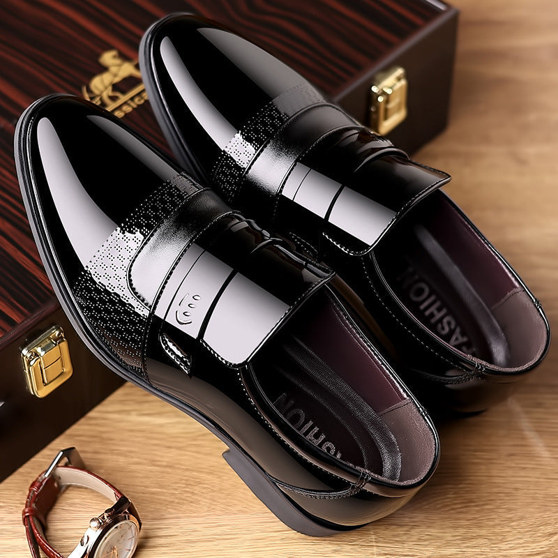 INSTOCK-Glossy Patent Leather Shoes – Large Size Formal for Men