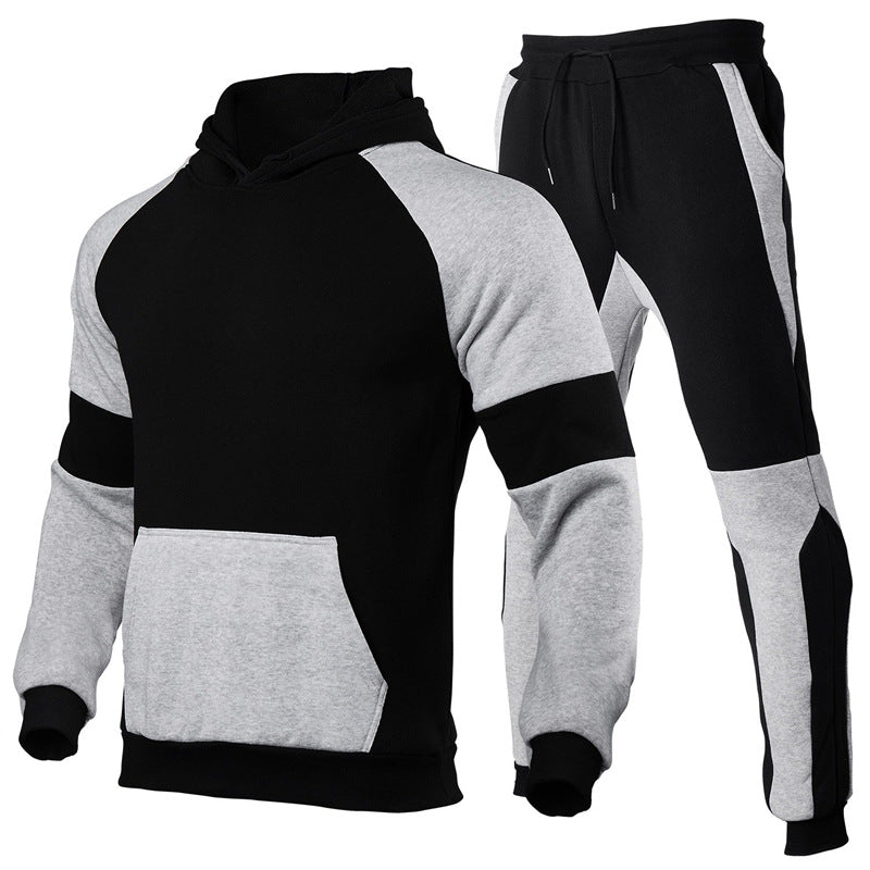 Men's Stylish Stitch Tracksuit – Color Block Casual Set