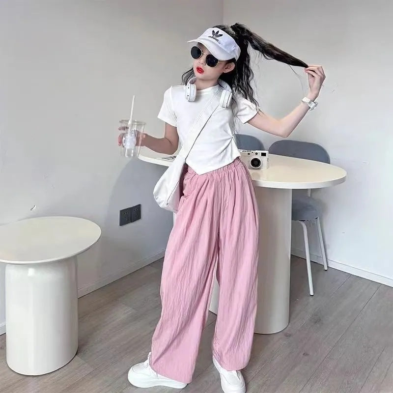Girls 2024 Summer Stylish Two-Piece Dress Set – Summer Kids Fashion Nepal | Tudoholic