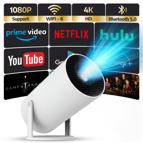 HY300 Portable Mini Projector | PTZ Barrel Design Mobile