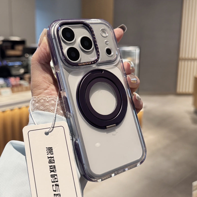 iPhone 17 Pro Max Case with Metal Stand Transparent