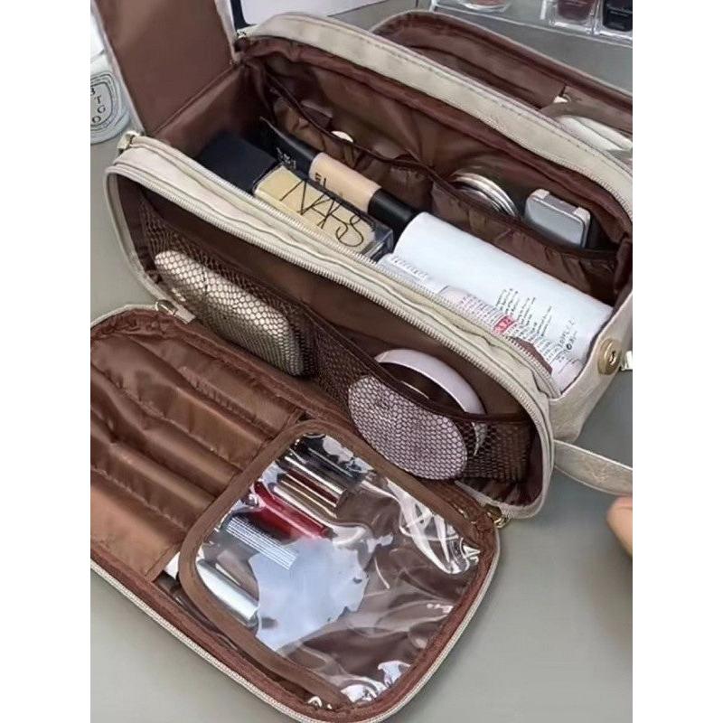 Double-Zipper Cosmetic Bag – Large Capacity & Portable Travel