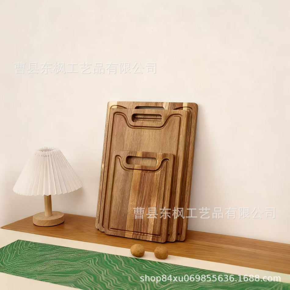 Acacia Wood 3-Piece Cutting Board Set with Handles