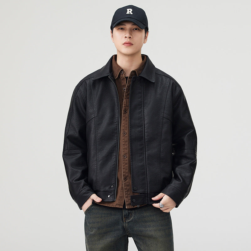 STOCK-American Retro PU Leather Men's Jacket 2025 | Autumn Winter