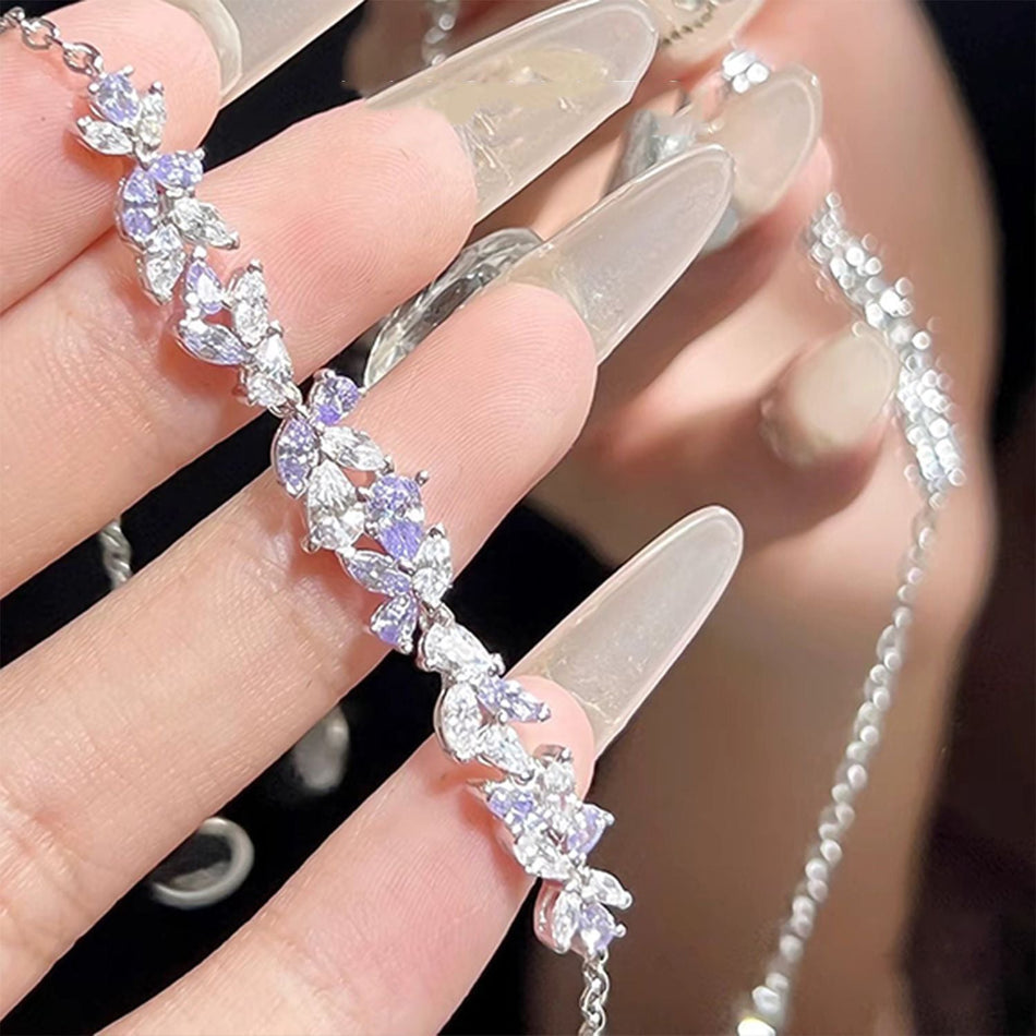 Fanjia Wisteria Purple Diamond Bracelet – Elegant Women’s Jewelry