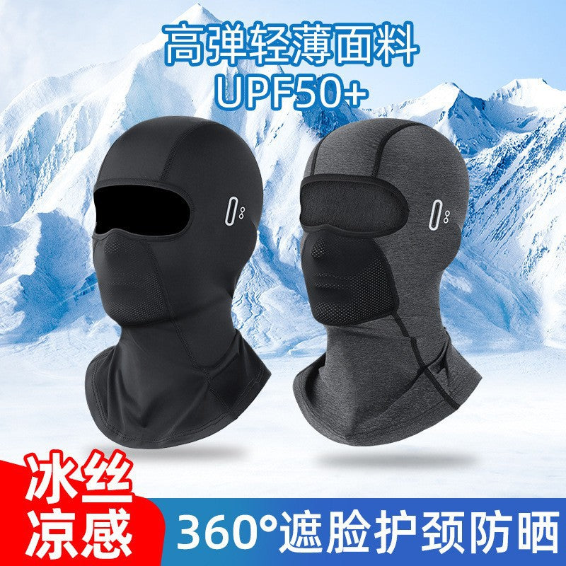 Summer Ice Silk Riding Mask – Sweat-Absorbing, Windproof with