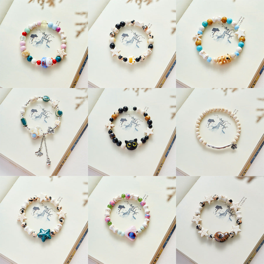 Ethnic Mixed Ceramic Bead Bracelet – Stylish Women’s Accessory