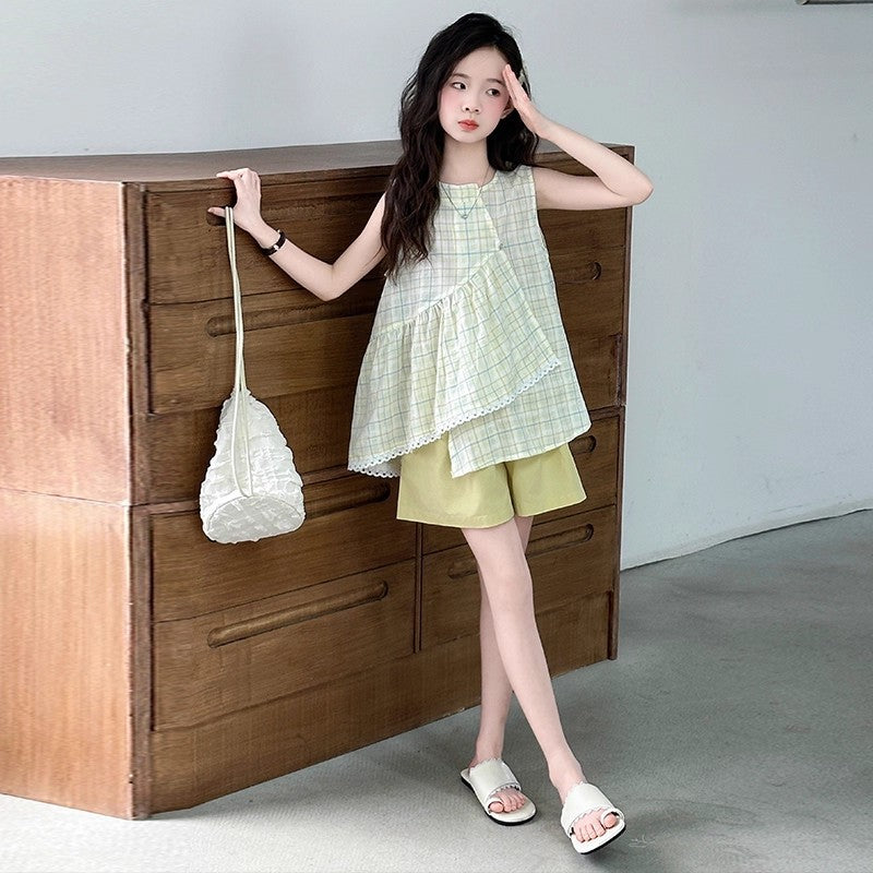 Girls Vest & Shorts Summer Two-Piece Set – Breathable Kids Fashion Nepal | Tudoholic