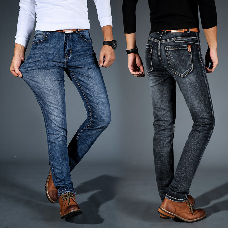 Men’s Autumn Stretch Slim Straight Jeans – Plus Size