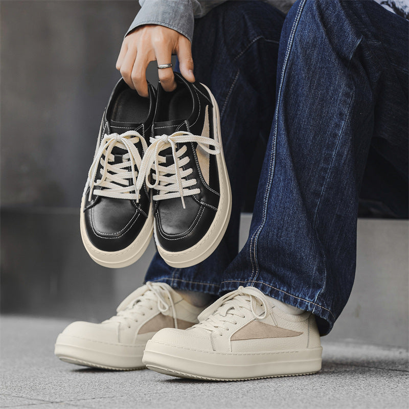 Men’s Cowhide Thick-Soled Height-Increasing Shoes