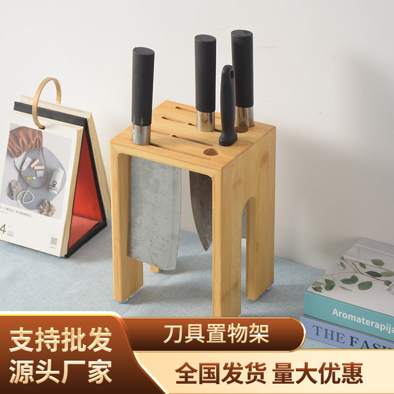 Solid Wood Kitchen Knife Rack for Household Knife Storage