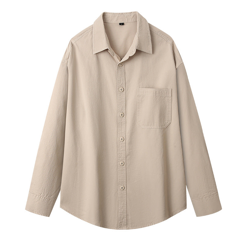 Men's Japanese Style Pure Cotton Loose Long Sleeve Shirt Jacket