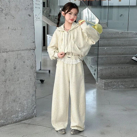Girls Hooded Sweatshirt Set – Autumn Cardigan Outfit – Baby & Children's Outfits – Image 6