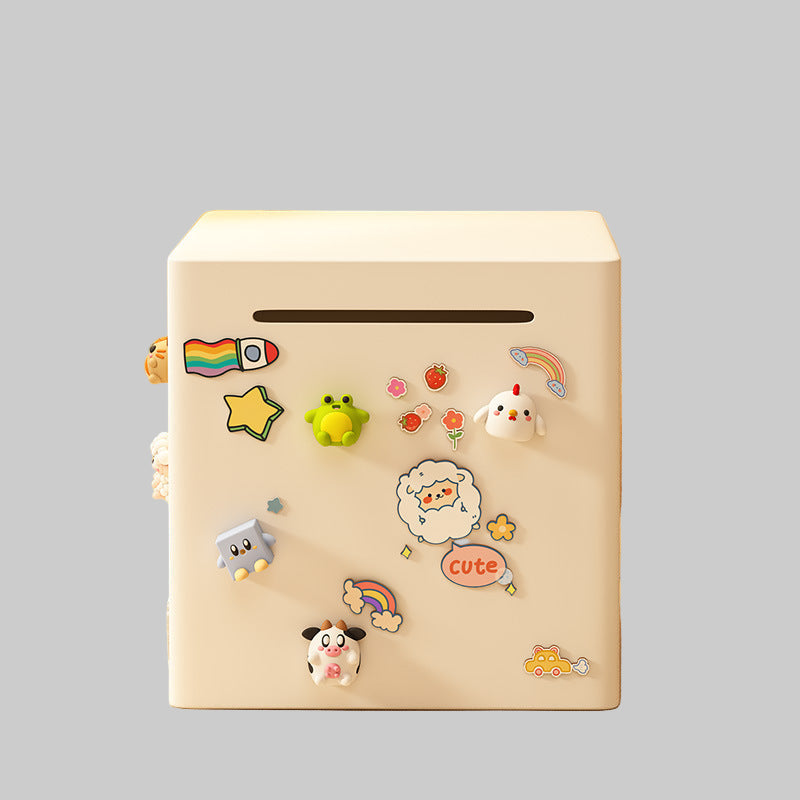 Large Metal Piggy Bank – Kids’ Deposit-Only Savings Box