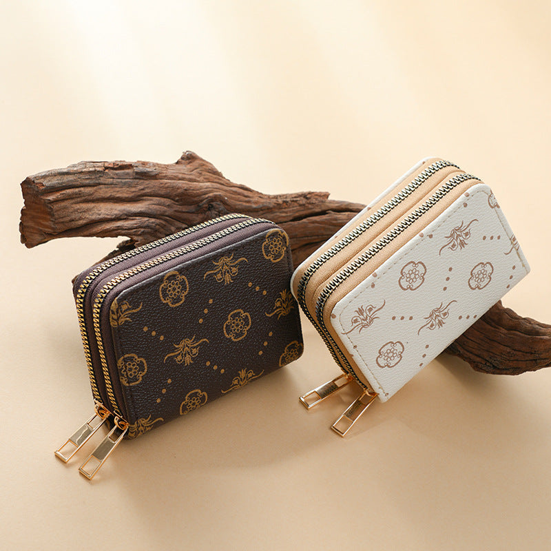 Retro Double Zipper Card Purse – Vintage Meets Versatile