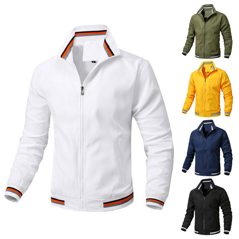 Men’s Solid Color Spring Windbreaker Jacket