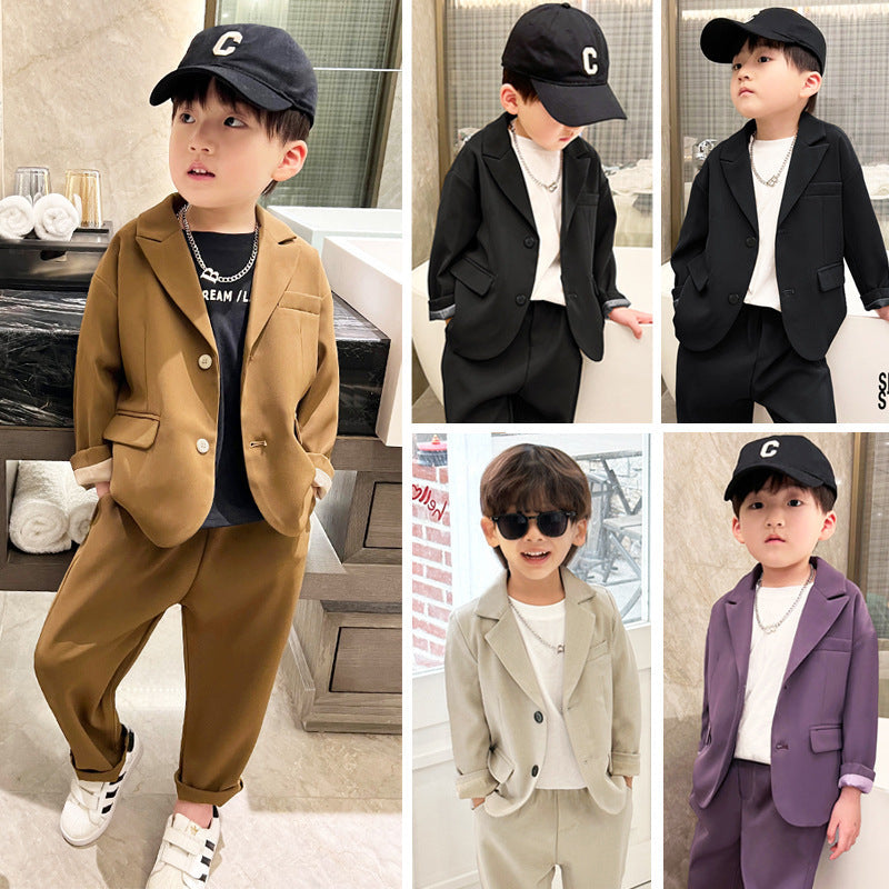Boys Korean Style Host Suit Spring Autumn Dress