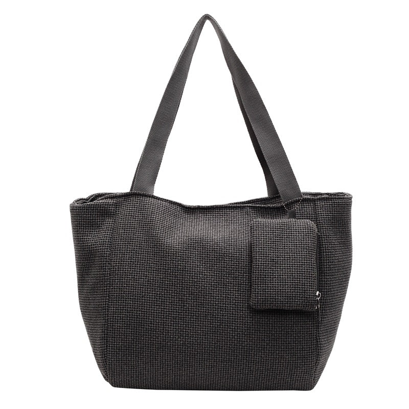 INSTOCK-Vintage Plaid Shoulder Bag – Large Casual Tote 👜✨