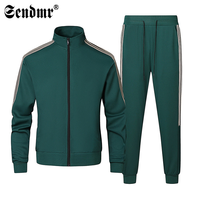 Men’s Spring & Autumn Sports Suit – Stand-Up Collar Running