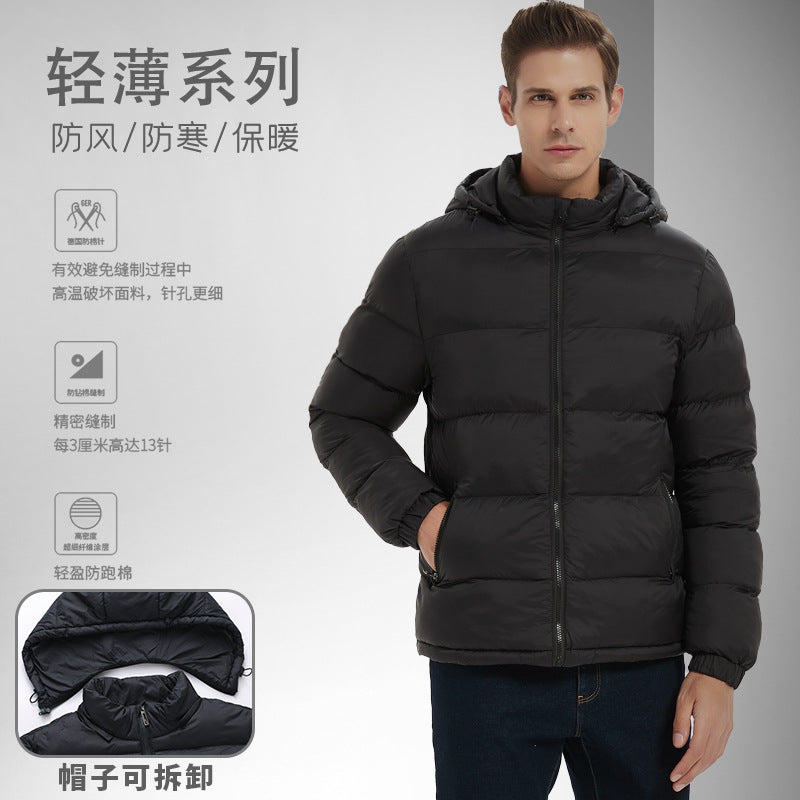 Men’s Winter Cotton Outwear with Removable Hood