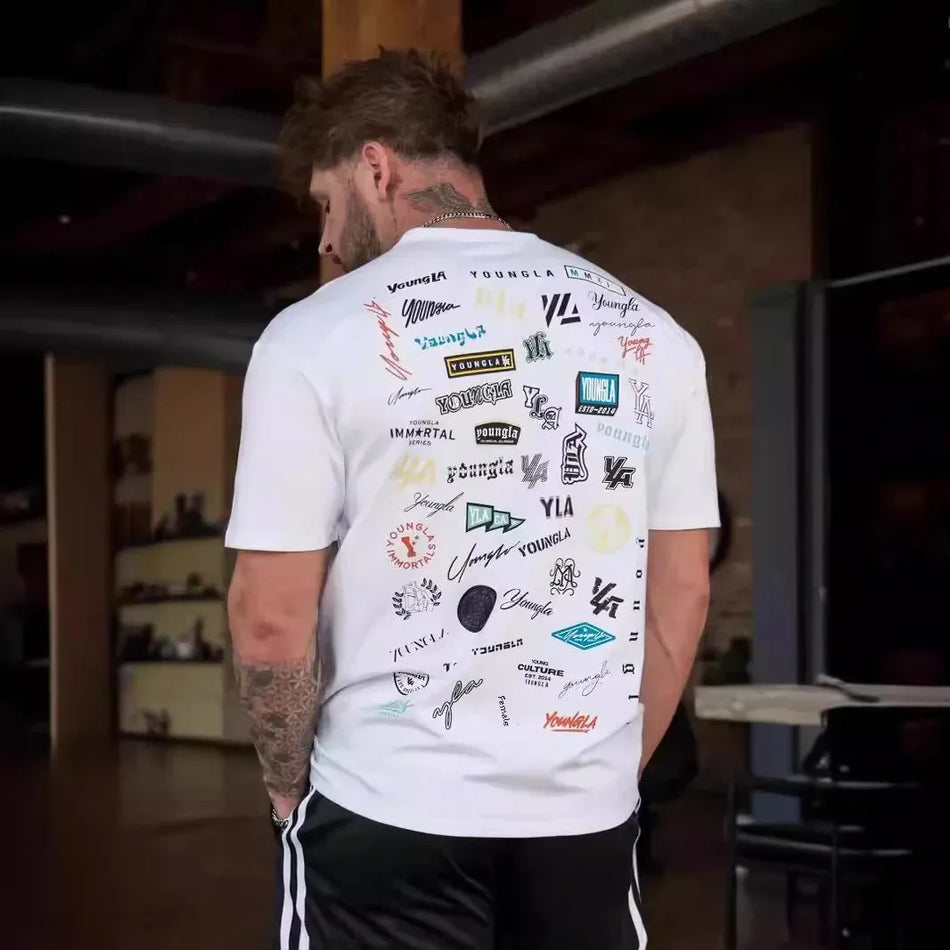 Men's Cotton Loose T-Shirt | Full Back Print, Gym Style