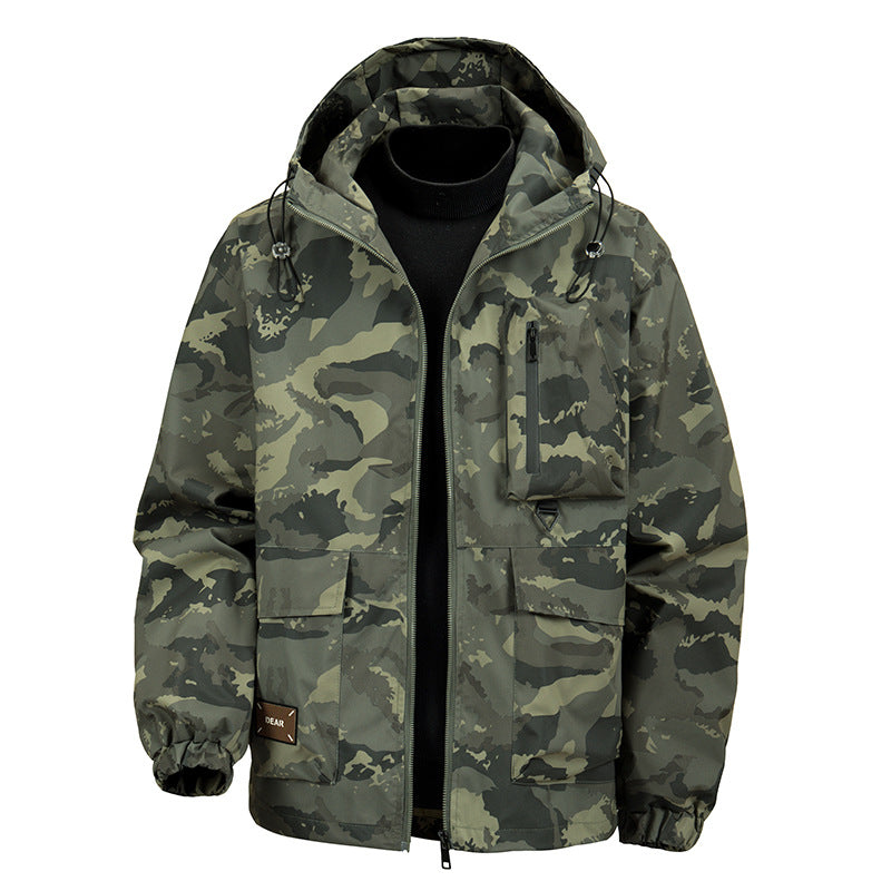 Camouflage Hooded Jacket – Men’s Autumn Winter Warm Outdoor Coat