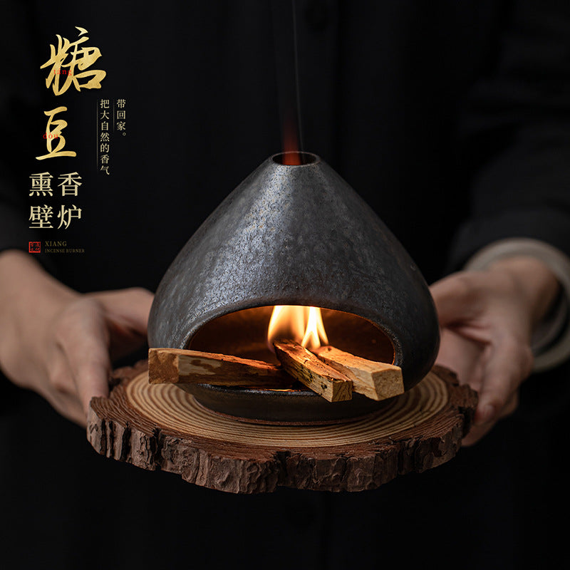 Sugar Bean Cedar Ceramic Incense Burner High-Temp Safe