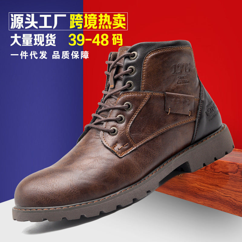 Men’s Plus-Size Martin Boots – Leather Work & Casual Shoes