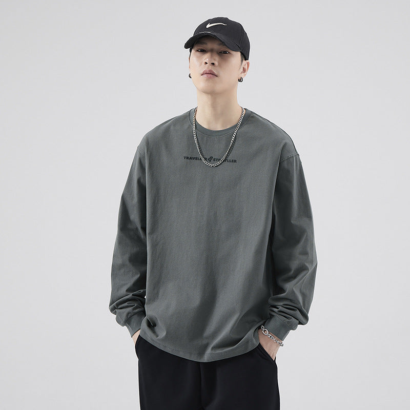 Men’s American-Style Heavy Cotton Long-Sleeve Casual Sweater