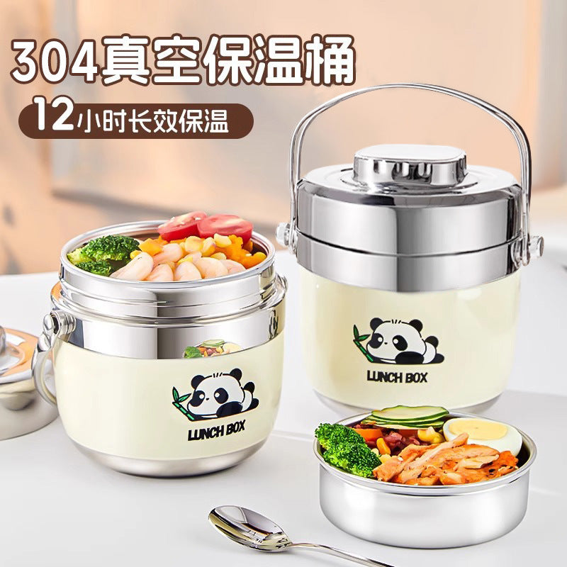 Portable Insulated Lunch Box 304 Stainless Steel Double-Layered