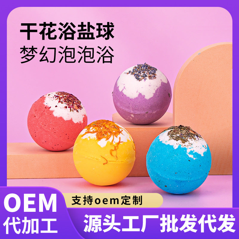 Dried Flower Bath Bombs with Essential Oils – Moisturizing Bubble