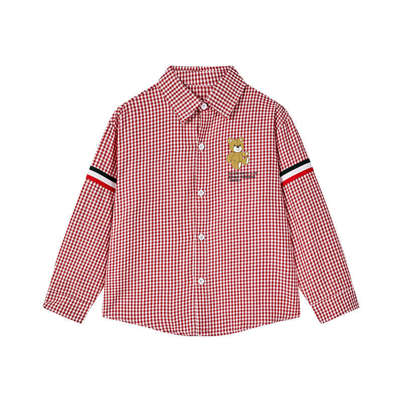 Boys Striped Long Sleeve Shirt Cute Spring Autumn Style