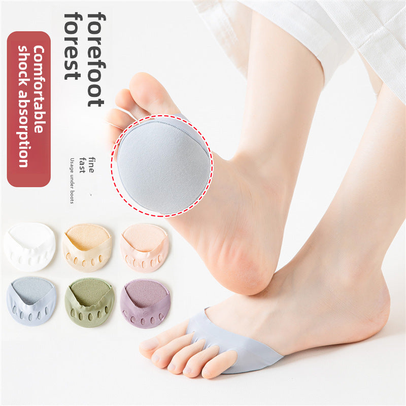 Invisible Five-Toe Cotton Half Socks (Pack of 5 )