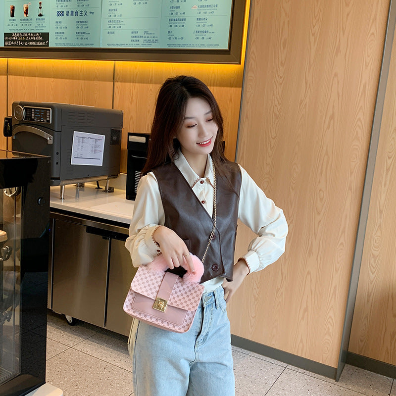 Plush Mini Square Chain Handbag for Women – 2023 Fashion