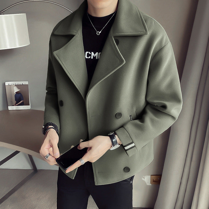 STOCK-Short Woolen Lapel Coat – Autumn/Winter