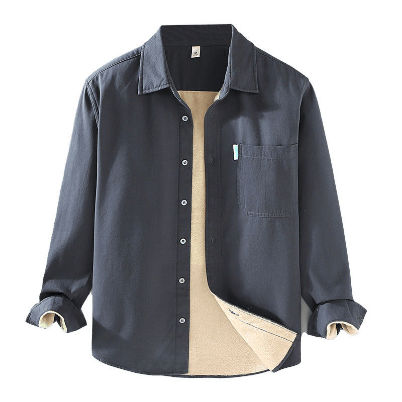Men’s Winter Thickened Velvet Work Shirt Jacket