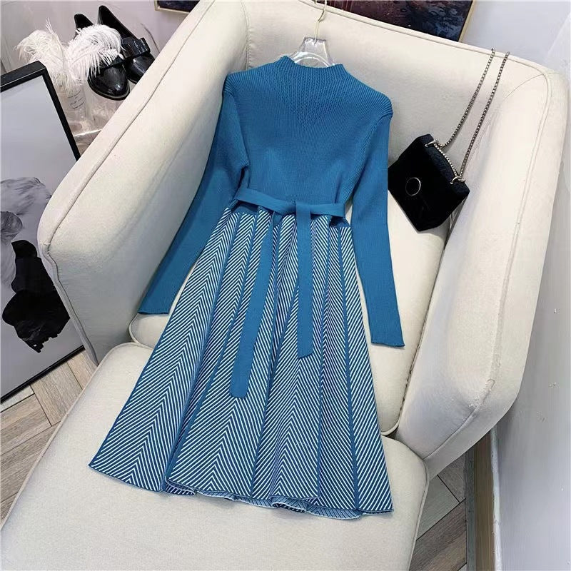 Women’s Striped Knitted Sweater Dress
