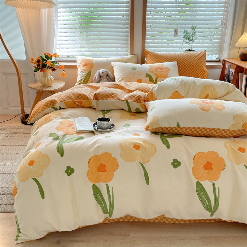 Cotton Sanding 4-Piece Bedding Set – Soft & Thick 🛏️