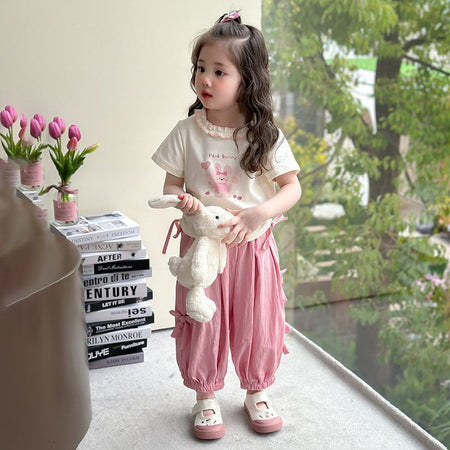 Girls Korean Cartoon Set – Summer Waist Two-Piece Outfit – Outfit Sets – Image 6